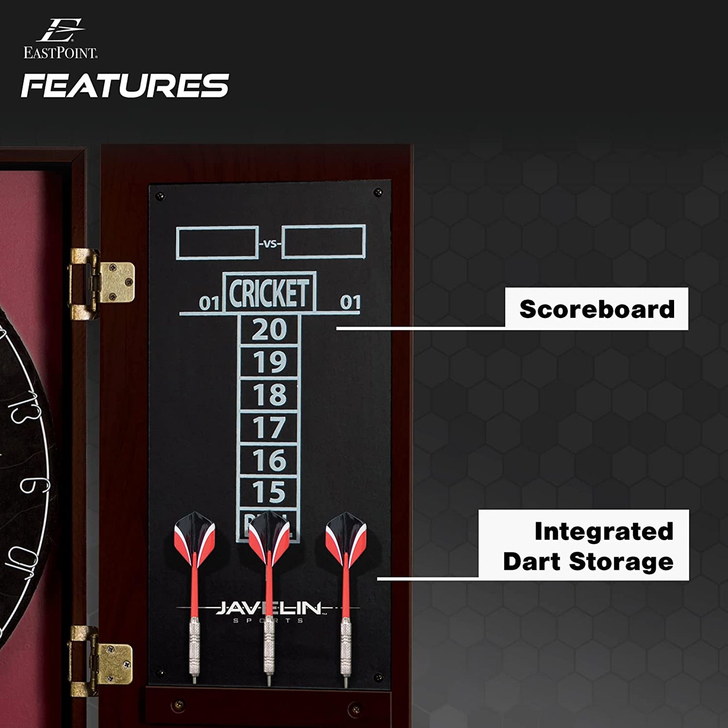 Bristle Dartboard and Cabinet Sets- Features Easy Assembly - Complete with All Accessories